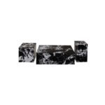 Dramatic Black Marble Coffee Table Set - 3-Piece Collection