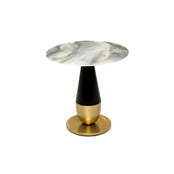 CTC5 Marble & Brass Side Table with Black Accent | Modern Luxury
